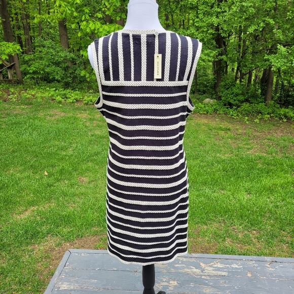 Max Studio Black & Ivory Braided Striped Shift size XL - Picture 4 of 13